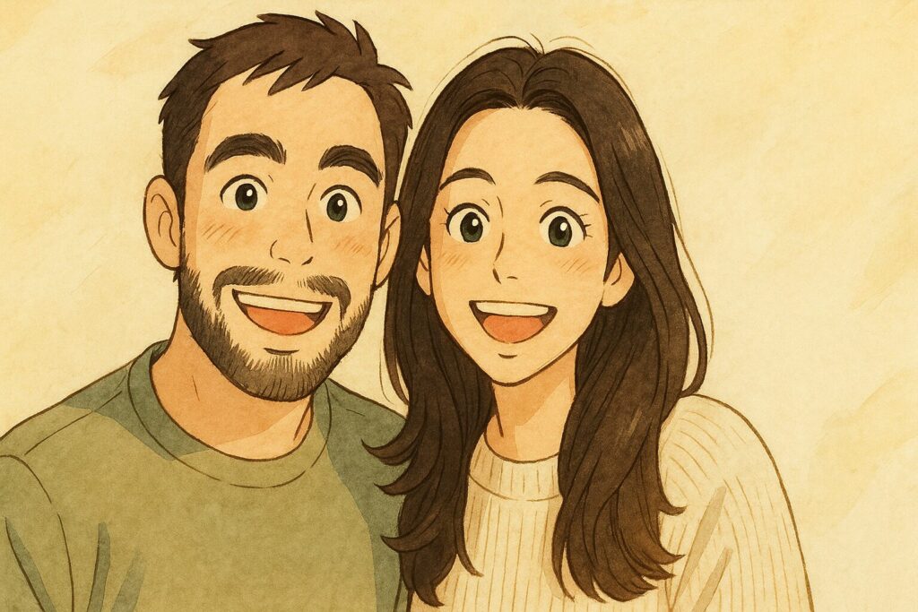 温かい微笑みの二人