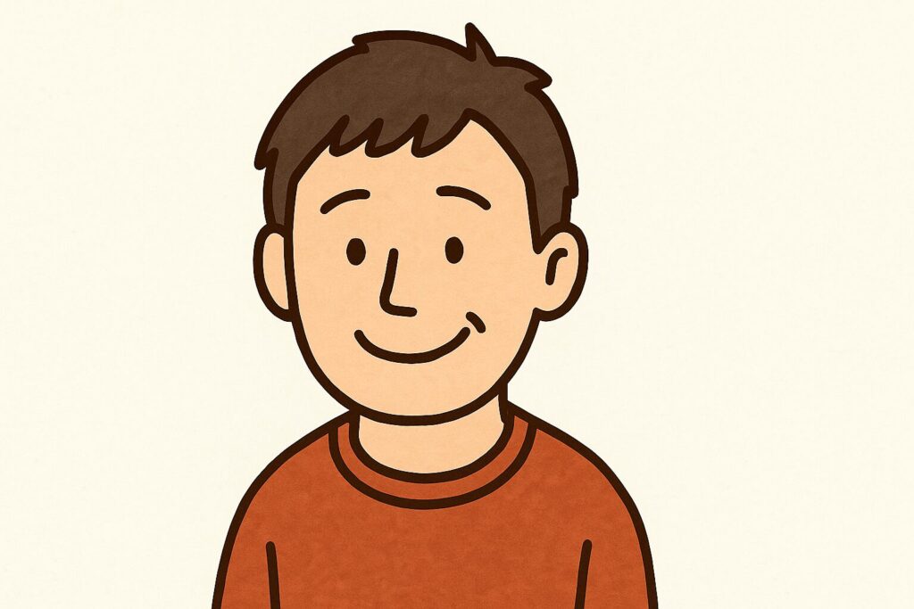 親しみやすい笑顔の青年
